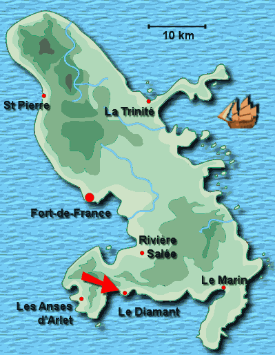location villa martinique carte de la Martinique